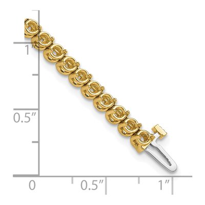 14K Yellow Gold 4.18 ct tw Round 2-Prong Diamond Bracelet Mounting – view 4