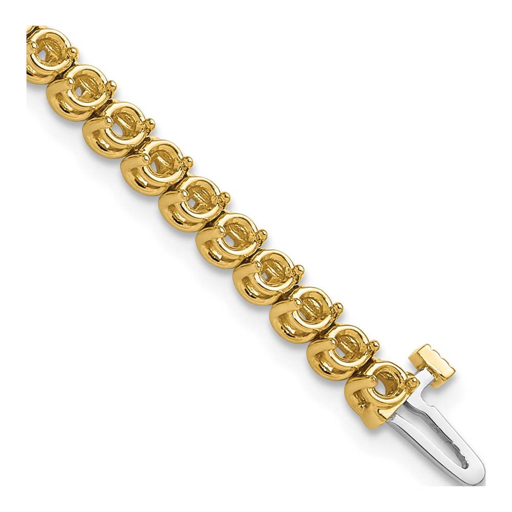 14K Yellow Gold 4.18 ct tw Round 2-Prong Diamond Bracelet Mounting