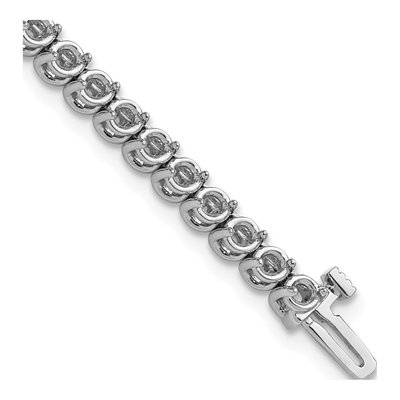 14K White Gold 4.18 ct tw Diamond Tennis Bracelet Mounting