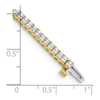 14K Yellow Gold 4 ct tw Diamond Princess Tennis Bracelet – view 3