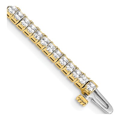 14K Yellow Gold 4 ct tw Diamond Princess Tennis Bracelet