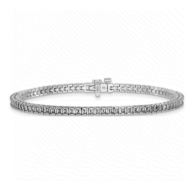14K White Gold 4 ct tw Princess Tennis Bracelet Mounting – view 4
