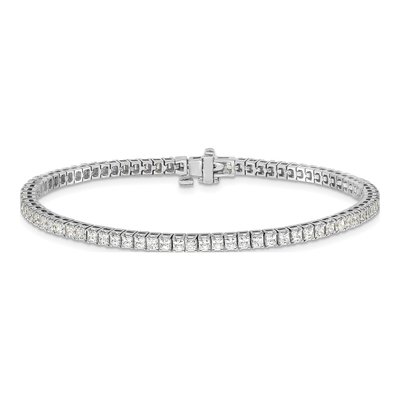 14K White Gold 4 ct tw Diamond Princess Tennis Bracelet – view 3