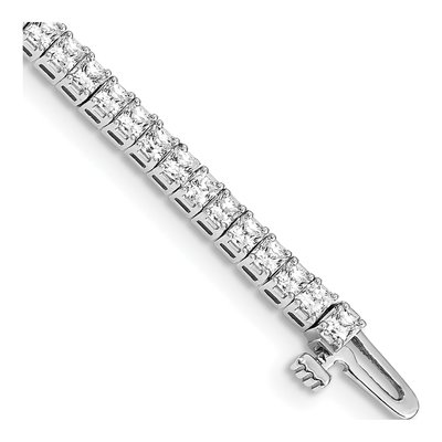14K White Gold 4 ct tw Diamond Princess Tennis Bracelet