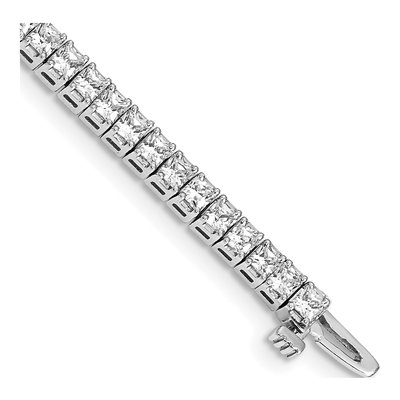 14K White Gold 5 ct tw Diamond Princess Tennis Bracelet