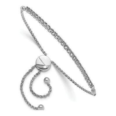 14K White Gold Adjustable Bracelet Mounting