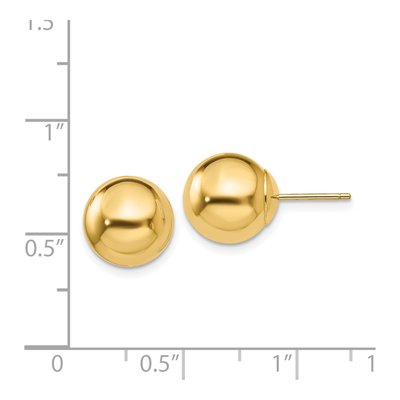 14K Yellow Gold Puffed Ball Stud Earrings – view 5