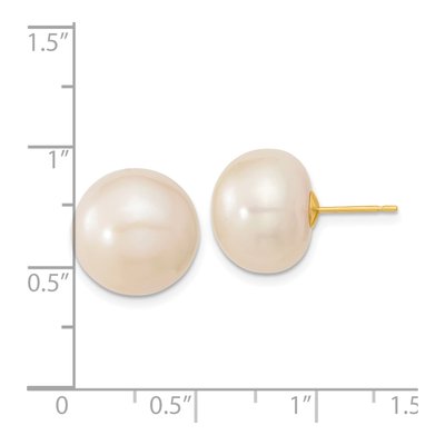 14K Gold White Freshwater Pearl Stud Earrings – view 4