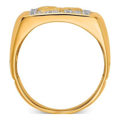 Men's 14K Yellow Gold 1/8 ct tw Diamond Eagle Ring – view 2