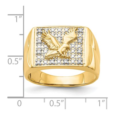 Men's 14K Yellow Gold 1/8 ct tw Diamond Eagle Ring – view 4