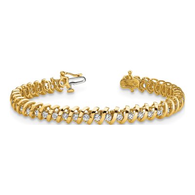 14K Yellow Gold 0.93 ct tw Diamond Tennis Bracelet Mounting – view 5