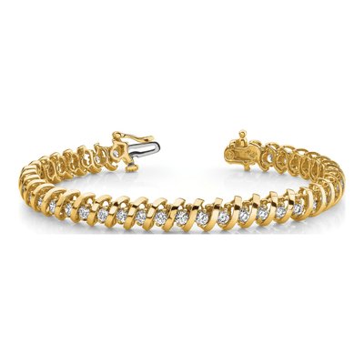 14K Yellow Gold 1.95 ct tw Diamond Tennis Bracelet – view 5