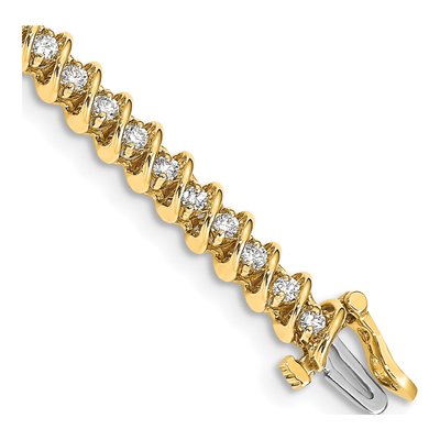 14K Yellow Gold 1.95 ct tw Diamond Tennis Bracelet