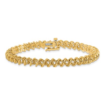 14K Yellow Gold 2.25 ct tw Diamond Tennis Bracelet Mounting – view 4