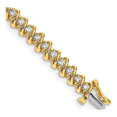 14K Yellow Gold 2.25 ct tw Diamond Tennis Bracelet