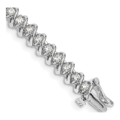 14K White Gold 2.25 ct tw Diamond Tennis Bracelet