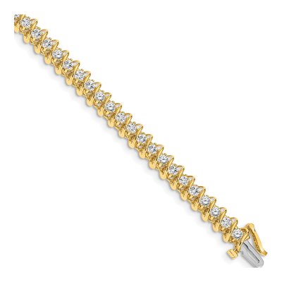 14K Yellow Gold 3.31 ct tw Diamond Tennis Bracelet Mounting