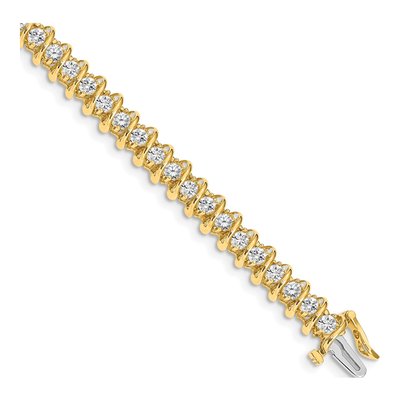 14K Yellow Gold 3.72 ct tw Diamond Tennis Bracelet Mounting