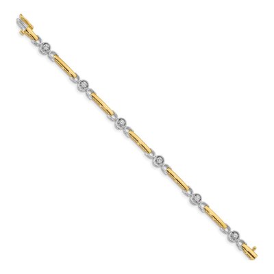 14K Two-Tone Gold 1/2 ct tw Diamond Tennis Bracelet Mounting – view 3
