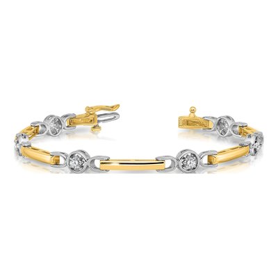 14K Two-Tone Gold 1/2 ct tw Diamond Tennis Bracelet Mounting – view 4