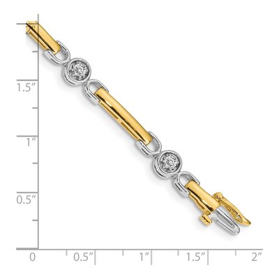 14K Two-Tone Gold 1/2 ct tw Diamond Tennis Bracelet Mounting – view 6