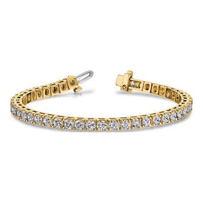 14K Yellow Gold 7.5 ct tw Diamond Tennis Bracelet Mounting – view 3