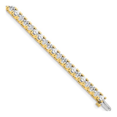 14K Yellow Gold 7.5 ct tw Diamond Tennis Bracelet Mounting