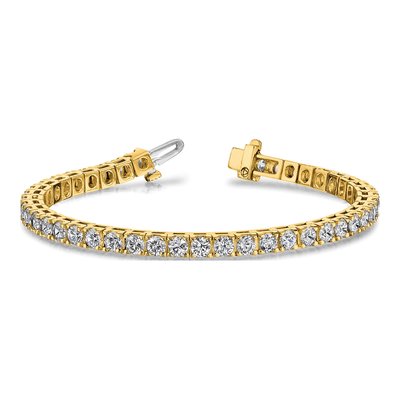 14K Yellow Gold 12.5 ct tw Diamond Tennis Bracelet – view 3