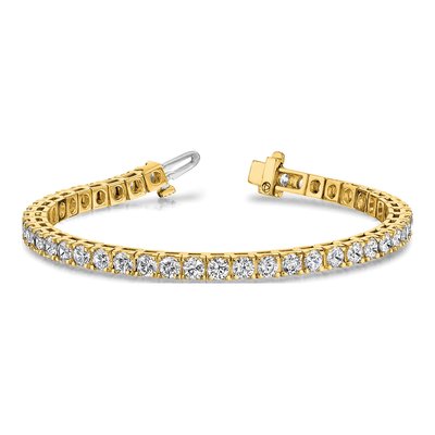 14K Yellow Gold 17 ct tw Diamond Tennis Bracelet – view 3