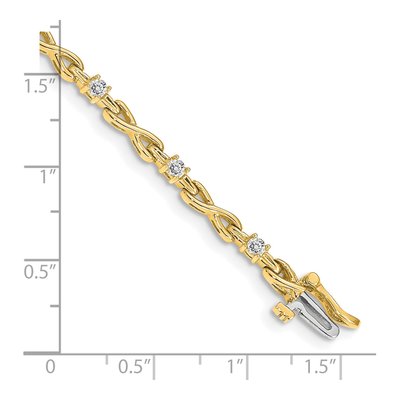 14K Yellow Gold 1/2 ct tw Diamond X-Design Tennis Bracelet Mounting – view 6