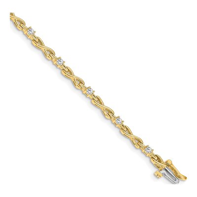 14K Yellow Gold 1/2 ct tw Diamond X-Design Tennis Bracelet Mounting