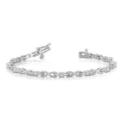 14K White Gold 1/2 ct tw Diamond Tennis Bracelet Mounting – view 5