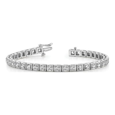 14K White Gold 5.1 ct tw Diamond Tennis Bracelet Mounting – view 3