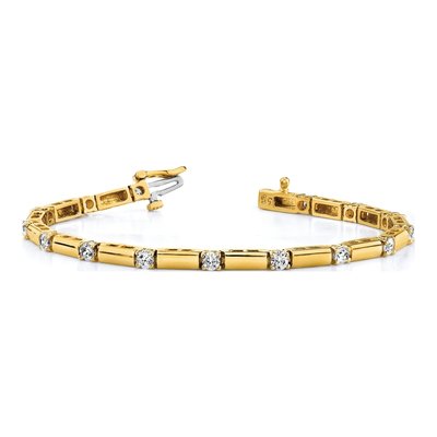 14K Yellow Gold 2.8 ct tw Diamond Tennis Bracelet Mounting – view 3