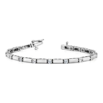 14K White Gold 2.8 ct tw Diamond Tennis Bracelet Mounting – view 5
