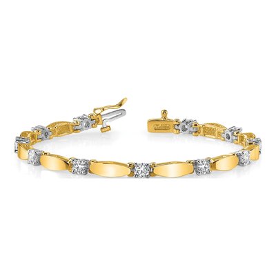 14K Two-Tone Gold 1.13 ct tw Diamond Tennis Bracelet Mounting – view 3