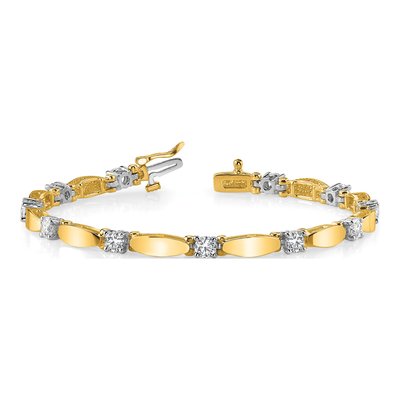 14K Two-Tone Gold 1.13 ct tw Diamond Tennis Bracelet Mounting – view 5