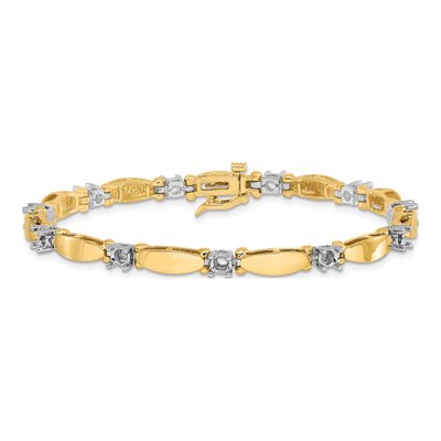 14K Two-Tone Gold 1.87 ct tw Diamond Tennis Bracelet Mounting – view 4