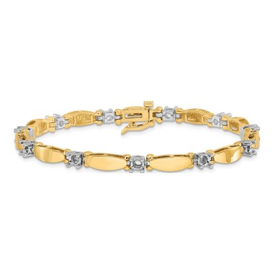 14K Two-Tone Gold 1.87 ct tw Diamond Tennis Bracelet Mounting – view 5
