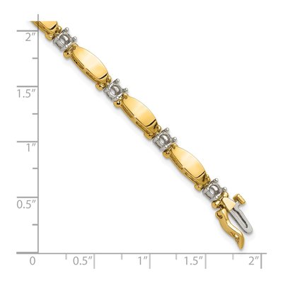 14K Two-Tone Gold 1.87 ct tw Diamond Tennis Bracelet Mounting – view 6