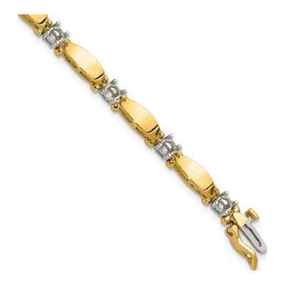 14K Two-Tone Gold 1.87 ct tw Diamond Tennis Bracelet Mounting