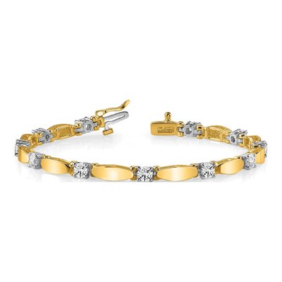 14K Two-Tone Gold 1.87 ct tw Diamond Tennis Bracelet – view 3
