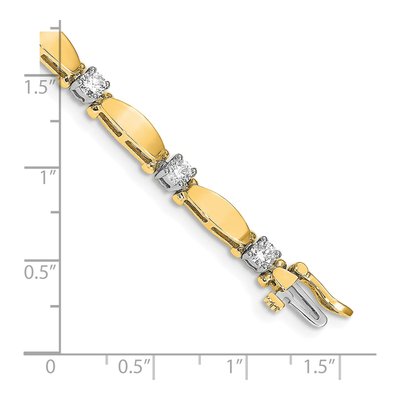14K Two-Tone Gold 1.87 ct tw Diamond Tennis Bracelet – view 4