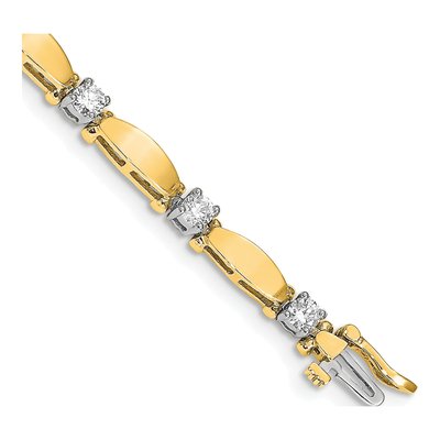 14K Two-Tone Gold 1.87 ct tw Diamond Tennis Bracelet