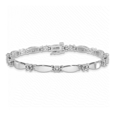 14K White Gold 1.87 ct tw Diamond Tennis Bracelet Mounting – view 4