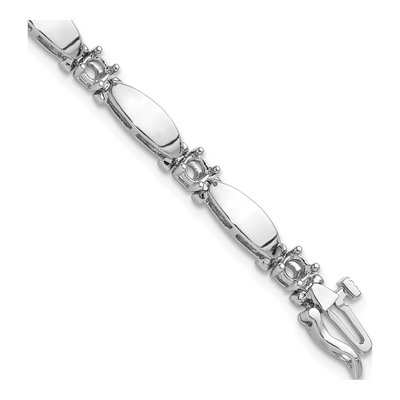 14K White Gold 1.87 ct tw Diamond Tennis Bracelet Mounting