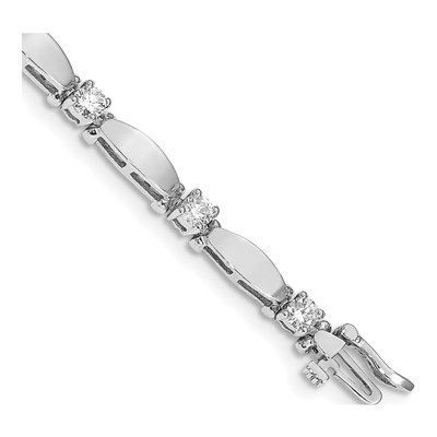 14K White Gold 1.87 ct tw Diamond Tennis Bracelet