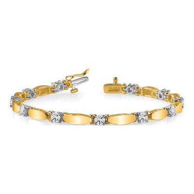 14K Two-Tone Gold 2.75 ct tw Diamond Tennis Bracelet Mounting – view 5