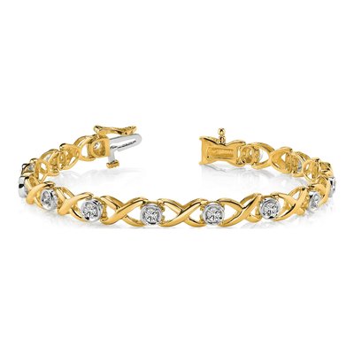 14K Two-Tone Gold 1 ct tw Tennis Bracelet Mounting – view 3