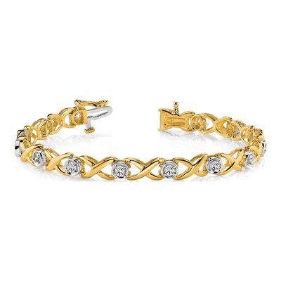 14K Two-Tone Gold 1 ct tw Tennis Bracelet Mounting – view 5